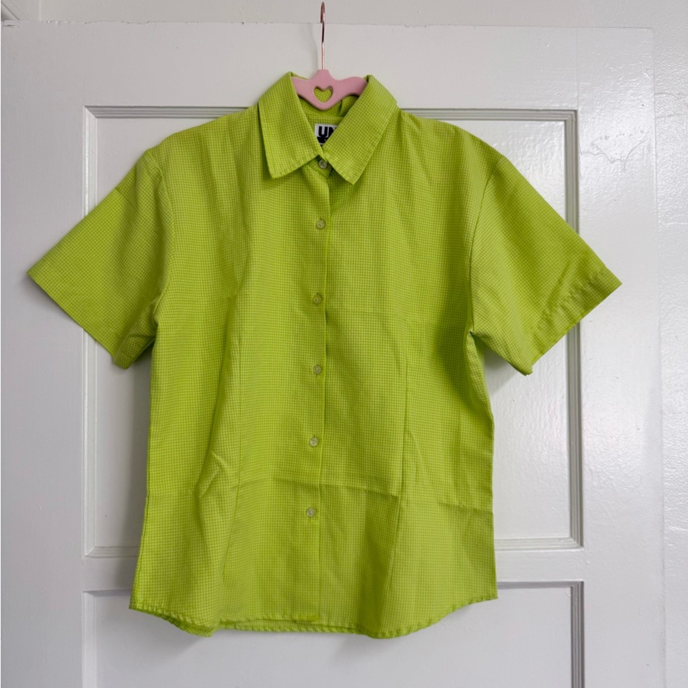 Y2K Uniti Casuals Bright Green Button-Up Shirt